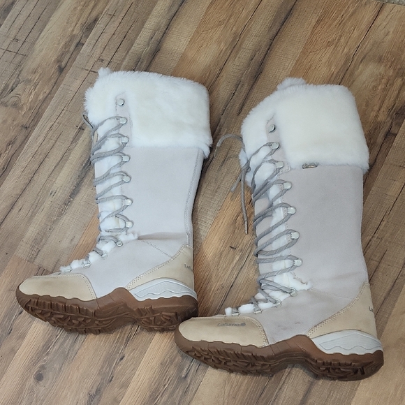 LAFUMA KOKTA Cream Tan Suede Faux Fur Lace Up Snow OUTD - Picture 2 of 16